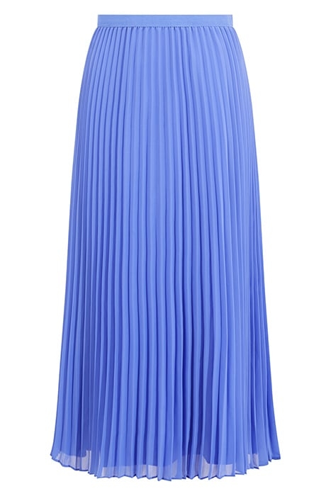 PLEATED SOLID MIDI SKIRT BAJA BLUE 4