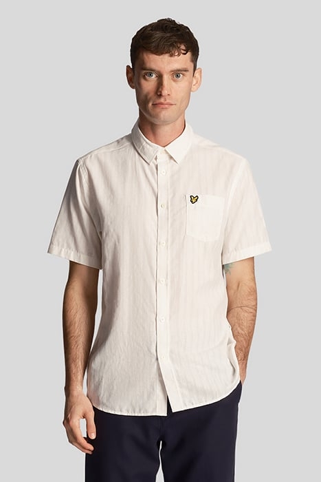 TEXTURED STRIPE SHORT SLEEVE SHIRT CHALK 1