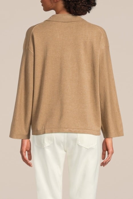 POLO SWEATER SOFT VISCOSE POLYAMIDE KNIT DESERT 2