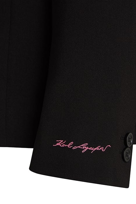 SATEEN PINK COLLAR BLAZER BLACK 3