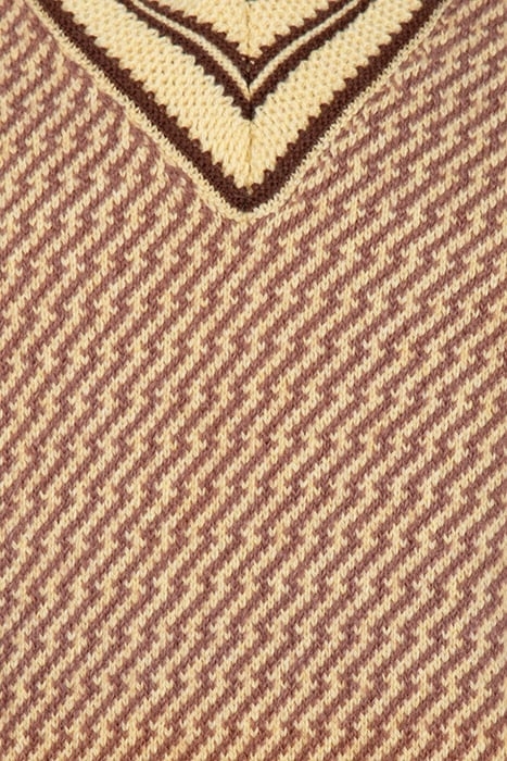 WALES BONNER – CLARINET VEST PALE YELLOW/BROWN 3