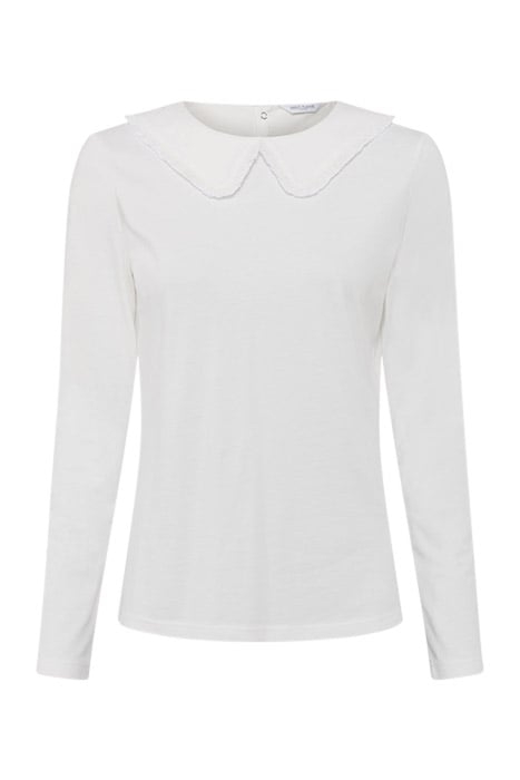 NOVELTY COLLAR LS RND NK TOP WHITE 3