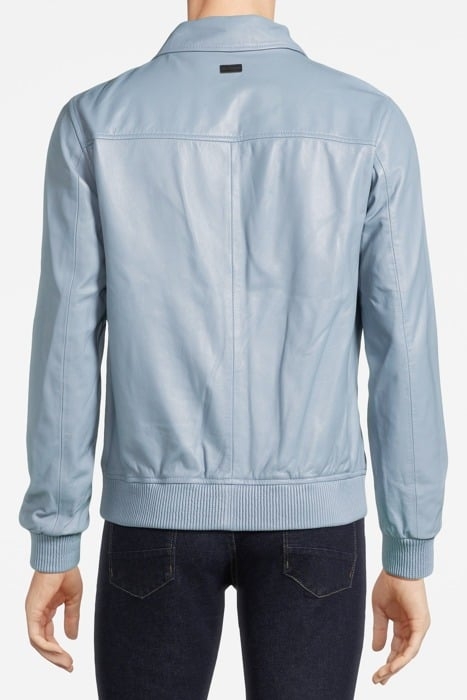 LEATHER BOMBER FAINT BLUE 2