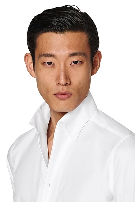 WHITE CLASSIC COLLAR ONE PIECE SLIM FIT SHIRT WHITE 4