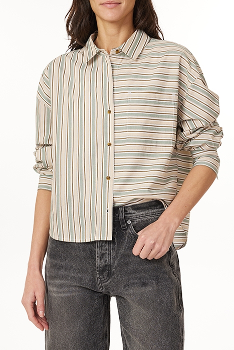 STRIPE CROP SHIRT DARK FOREST 4