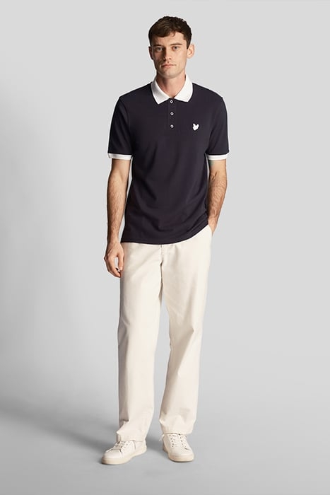 TONAL RINGER POLO SHIRT DARK NAVY/ WHITE 3