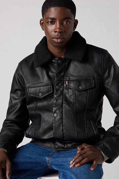 LSERELAXFIT LEATHER & BIKER JACKET BLACK 6