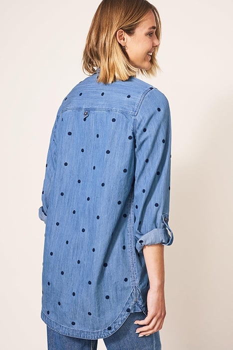 EVA EMBROIDERED DENIM TUNIC MID DENIM 2