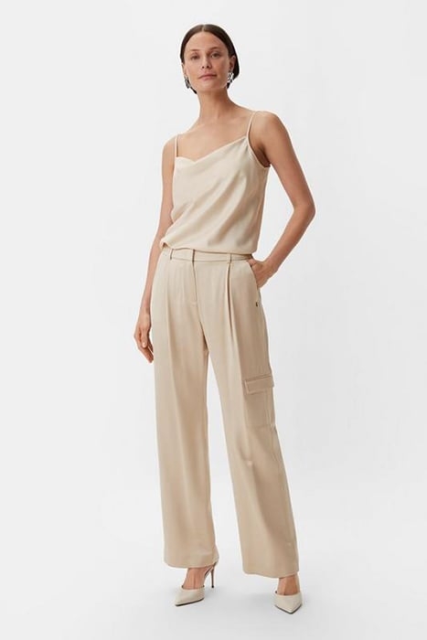 MID-RISE WIDE LEG TROUSER BROWN 1
