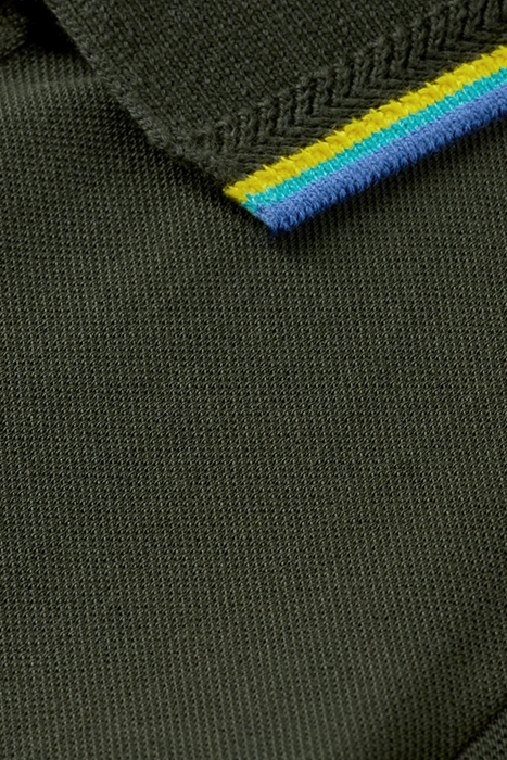 BOYS COTTON IN CONVERSION POLO WITH CONTRAST TIPPING FOREST 7