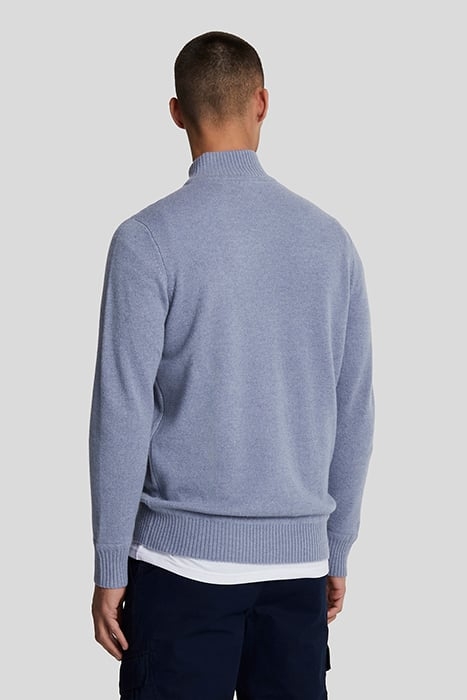 LAMBSWOOL QUARTER ZIP JUMPER FACTORY BLUE 2