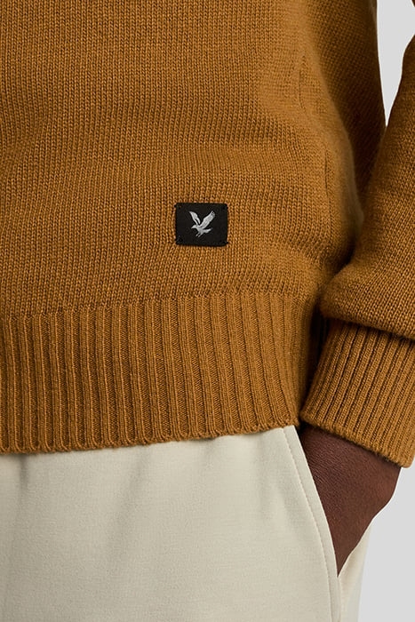 SADDLE SLEEVE CREW NECK JUMPER GOLDEN HEATHER 7