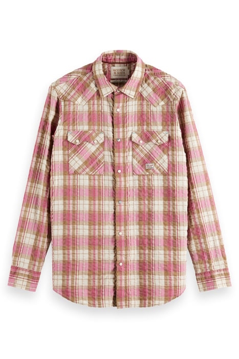 WESTERN CHECK SHIRT TAUPE BERRY CHECK 4