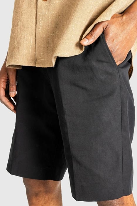 AURALEE – HARD TWIST FINX LINEN CHINO SHORTS BLACK 5