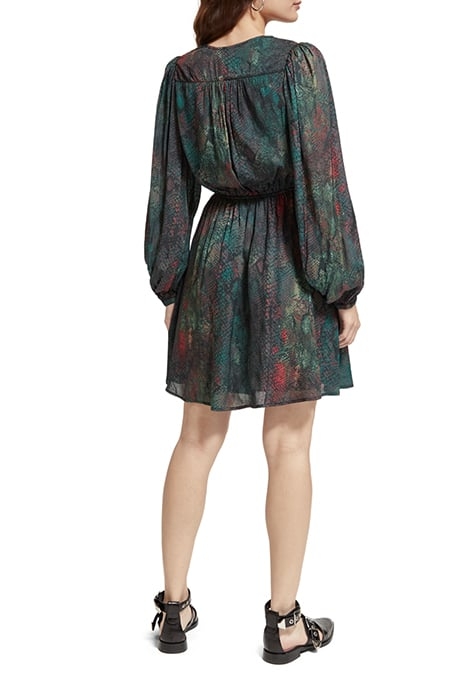BALLOON SLEEVE MINI DRESS SNAKE 3