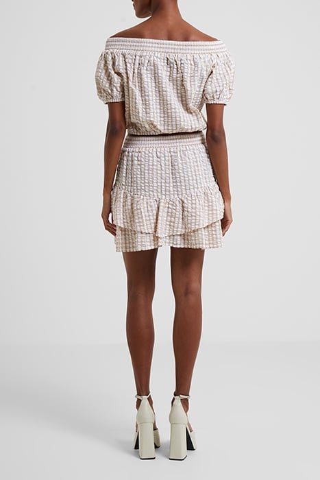 FILIPPA COT POPLIN RUF HEM SKR BROWN 2