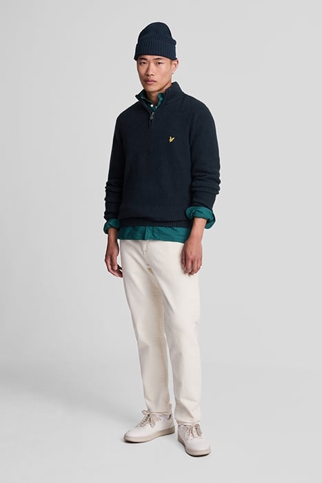 SHAKER STITCH QUARTER ZIP DARK NAVY 3