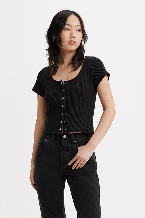 SS BUTTON-DOWN SHIRT BLACK 1