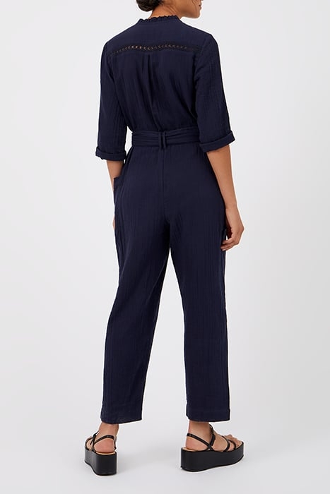 SUMMER TEXTURE BELTED JUMPSUIT BLUE 2
