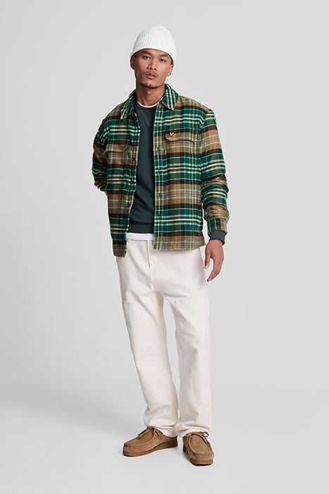 CHECK FLANNEL OVERSHIRT ARGYLE TEAL/ HERITAGE TAUPE 3