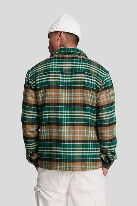 CHECK FLANNEL OVERSHIRT ARGYLE TEAL/ HERITAGE TAUPE 2
