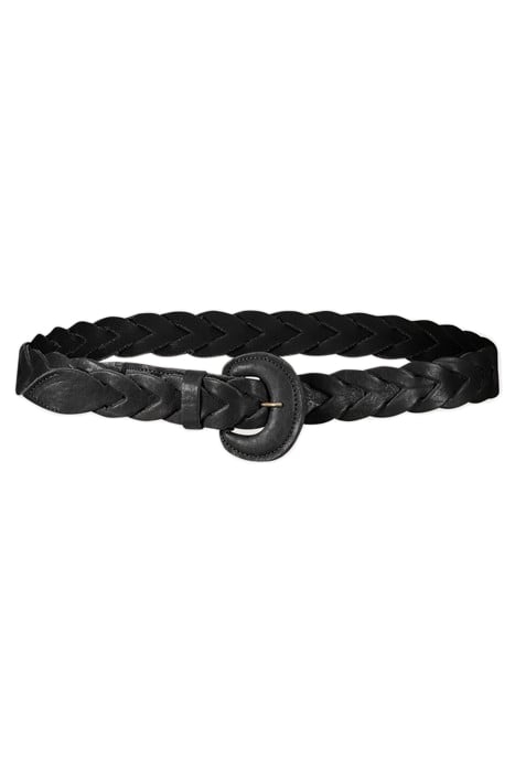 BRAIDED LEATHER BELT BLACK 1