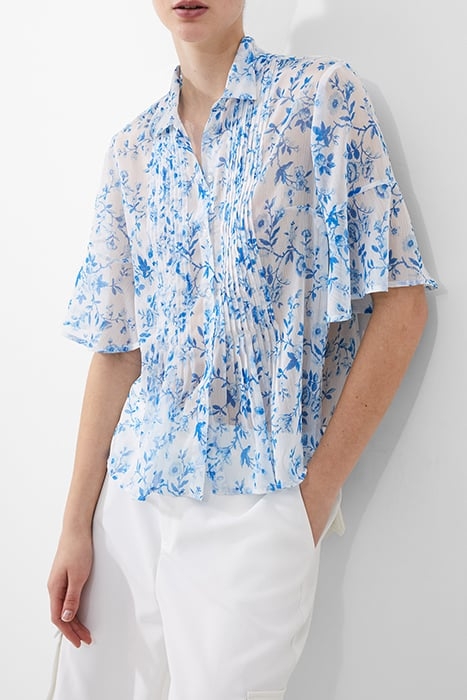 CATRINA HALLIE CRINKLE TOP SUMMER WHITE/BLUE 1