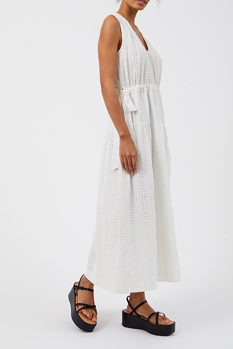 SUMMER EMBROIDERY V NECK DRESS WHITE 3