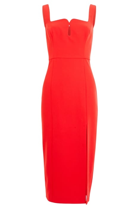 ECHO CREPE BUST DETAIL DRESS RED 3
