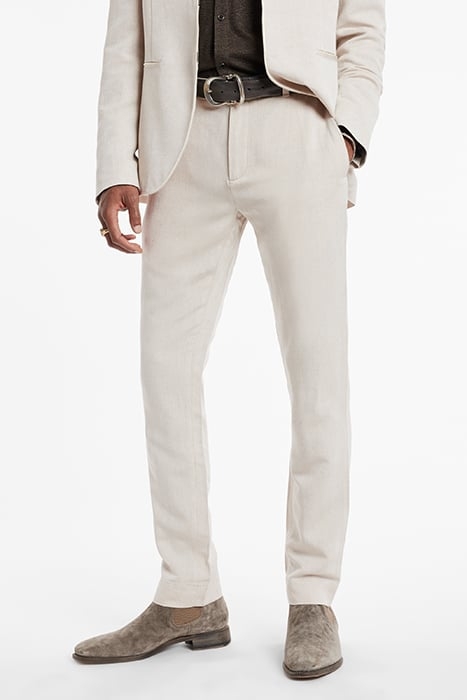 SLIM FIT PANTS WITH WELT HIP POCKETS AND MACADAMIA 1