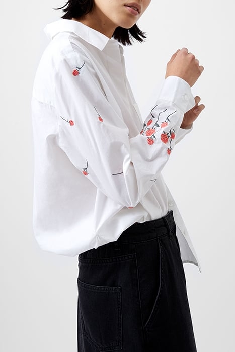 FRENCH CONNECTION RHODES EMBROIDERED SHIRT SHIRT LINEN WHITE 4