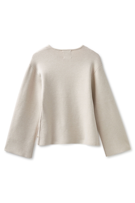 DOUBLE BREASTED FULL SLV CARDI OATMEAL HEATHER 4