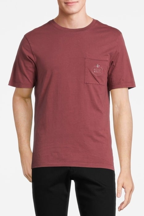 GARMENT DYED SS POCKET TEE WINE 1