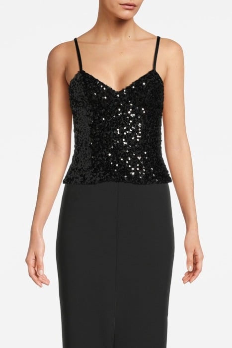 SEQUINNED-TULLE TOP BLACK 1