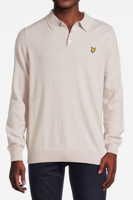 COTTON MERINO LONG SLEEVE KNITTED POLO COVE 1