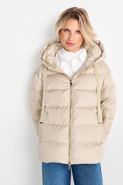 BIG PUFFER JACKET SUSTAINABLE DOWN CAFFEE LATTE 1