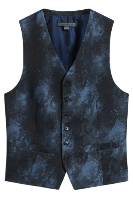 FRONT BODY DARTS VEST WITH WELT HIP BLUE STONE 2