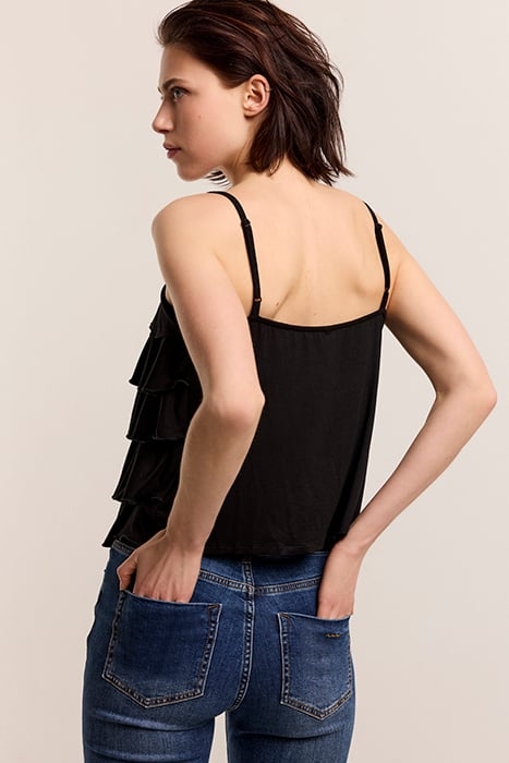 SINGLET FINE VISCOSE JERSEY BLACK 2