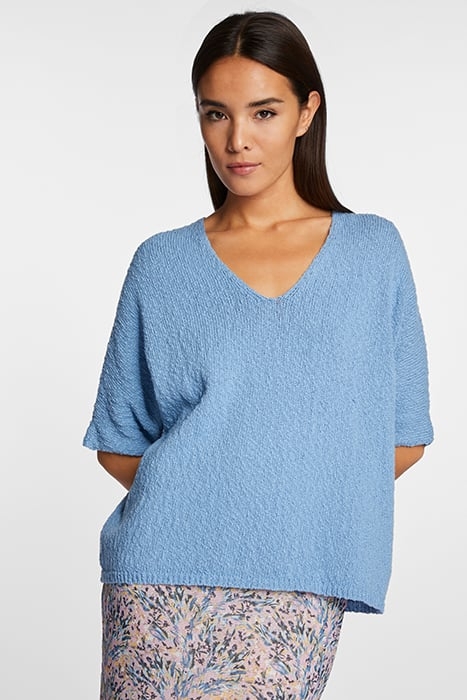 BOXY V-NECK FRENCH BLUE 1