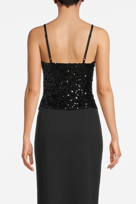SEQUINNED-TULLE TOP BLACK 2