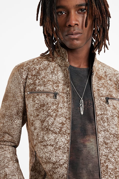 SLIM FIT ZIP FRONT CLOUSRE JACKET WITH M CARAMEL 3