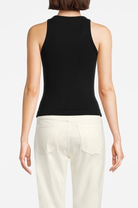 LOGO PATCH COTTON TANK TOP BLACK 2