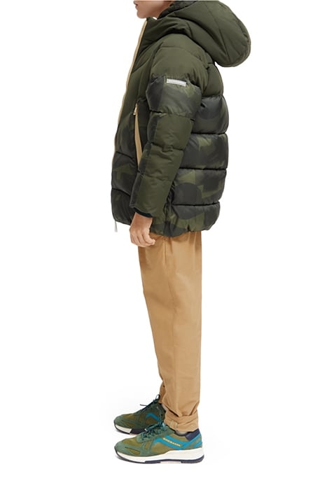 BOYS HOODED JACKET WITH CONTRAST QUALITY IN RECYCLED POLYEST 6