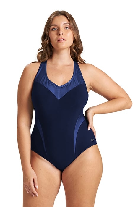 W ISABEL LIGHT CROSS BACK ONE PIECE PLUS NAVY-BRIGHT BLUE 1