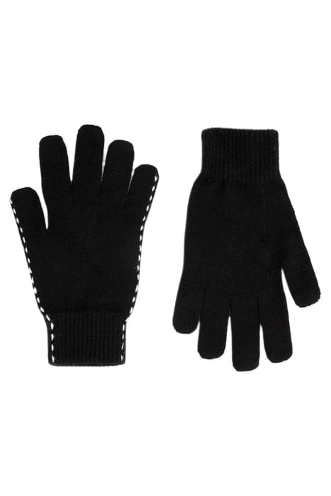 NOVAIS CONTRAST STITCH GLOVES WITH BRAND BLACK 1