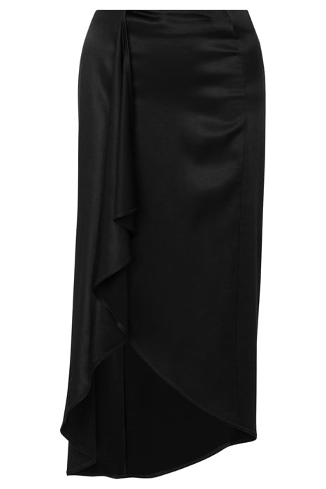 STRETCH VISCOSE SATIN SKIRT BLACK 3