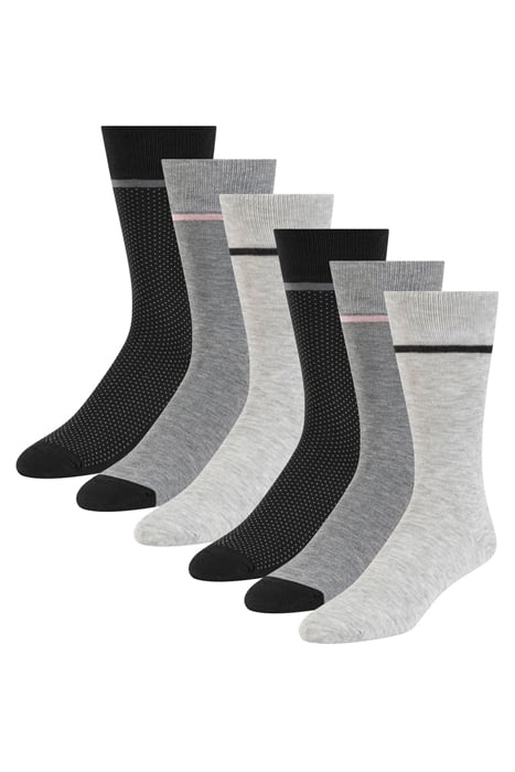 6PK MENS NON TERRY CREW BLACK 5