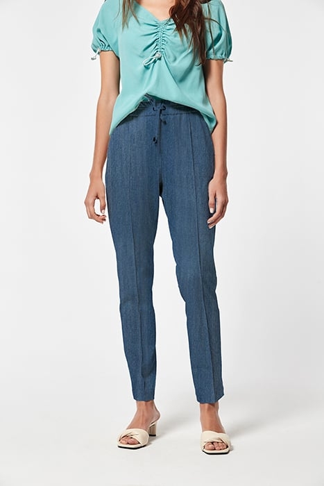 CHAMBRAY TRANTA TROUSERS BLUE 1
