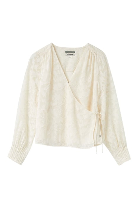 LONG SLEEVE WOVEN TOP IVORY 3