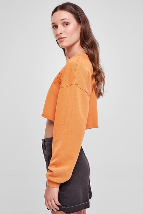 LADIES CROPPED FLOWER EMBROIDERY TERRY CREWNECK VINTAGEORANG 6